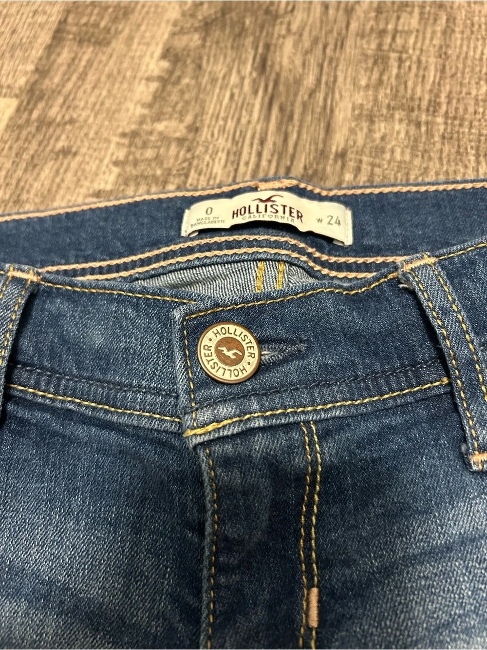 Hollister Frayed Dark Blue Denim Cutoff Shorts